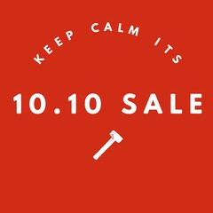 Image with text "keep calm its 10.10 sale"