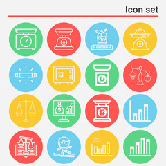 16 pack of uneven  lineal web icons set