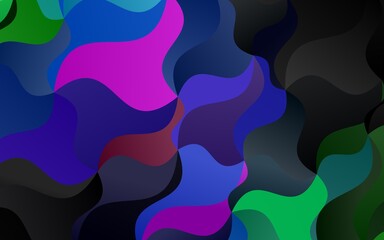 Dark Multicolor, Rainbow vector pattern with curved circles.