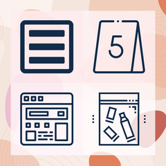 Simple set of indicates related lineal icons