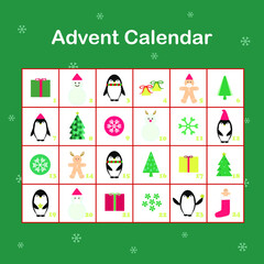 Christmas advent calendar vector