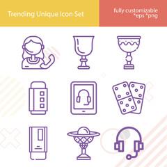 Simple set of tory related lineal icons. © Nana