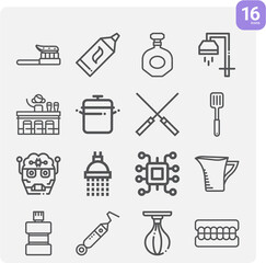Simple set of counter related lineal icons.