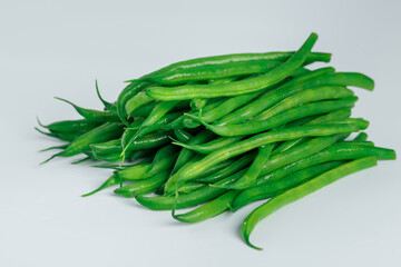 Green beans isolated on a white background.