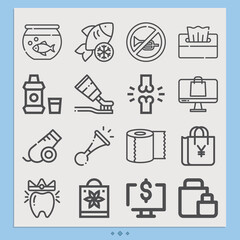 Simple set of bone related lineal icons.