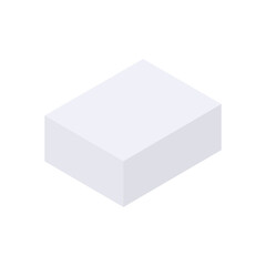 pedestal or rectangular white box icon, flat style