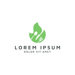 Obraz premium fire food negative space logo design