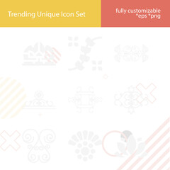 Simple set of white lily related filled icons.