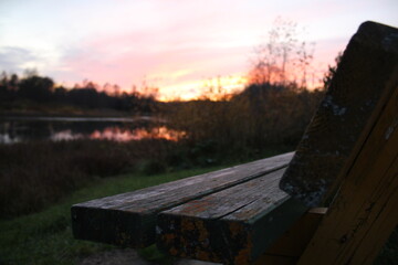 sunset over the river