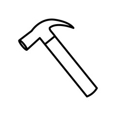 hammer tool icon, line style