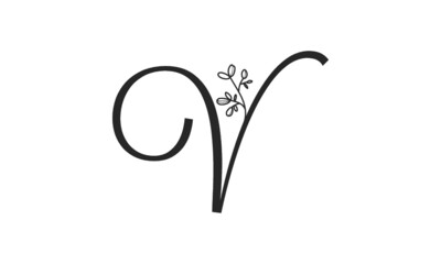 V wedding flowers alphabet characters
