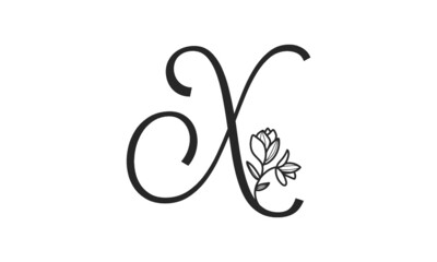 X wedding flowers alphabet characters