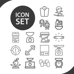 Simple set of weigh related lineal icons.