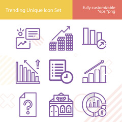 Simple set of records related lineal icons.