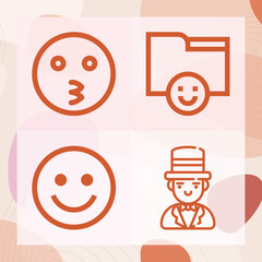 Simple set of stressed related lineal icons