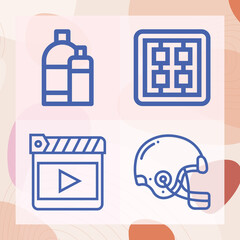 Simple set of kids related lineal icons