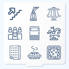 Simple set of 9 icons related to sealife