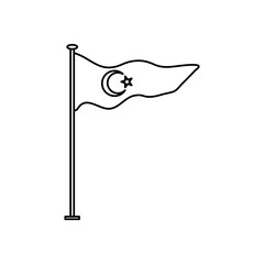 flag of turkey icon, flat style