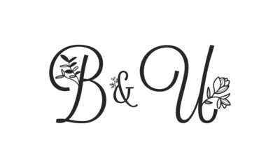 B&U floral ornate letters wedding alphabet characters