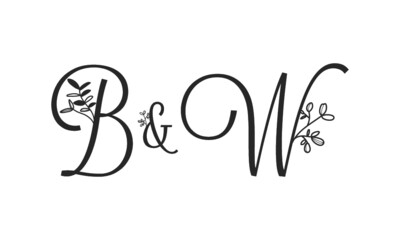 B&W floral ornate letters wedding alphabet characters
