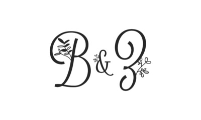 B&Z floral ornate letters wedding alphabet characters