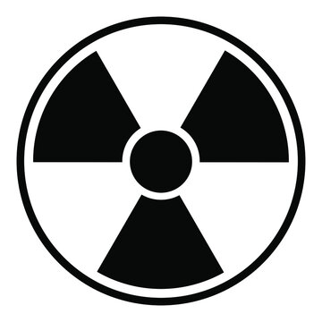 Radioactive hazard sign. Black isolated icon vector illustration.