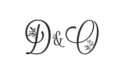 D&O floral ornate letters wedding alphabet characters