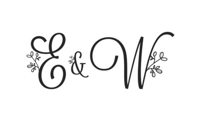E&W floral ornate letters wedding alphabet characters