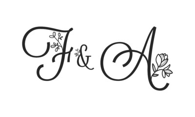F&A floral ornate letters wedding alphabet characters