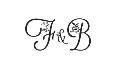 F&B floral ornate letters wedding alphabet characters