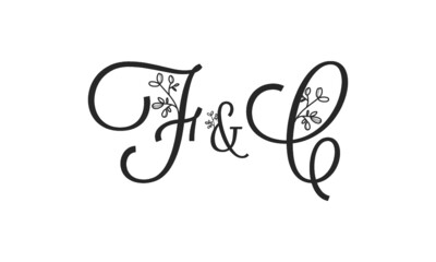 F&C floral ornate letters wedding alphabet characters
