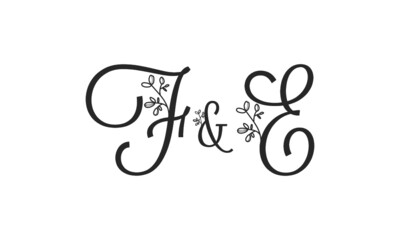 F&E floral ornate letters wedding alphabet characters
