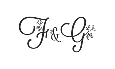 F&G floral ornate letters wedding alphabet characters