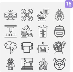 Simple set of artificial related lineal icons.