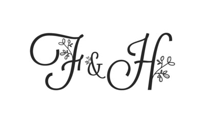 F&H floral ornate letters wedding alphabet characters