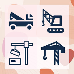 Simple set of stretch out related filled icons