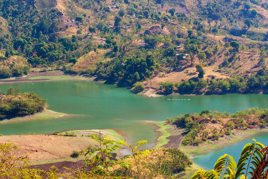 lake in the mountains in summer, Peligre water Dam, Artibonite, Haiti