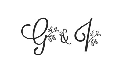 G&I floral ornate letters wedding alphabet characters