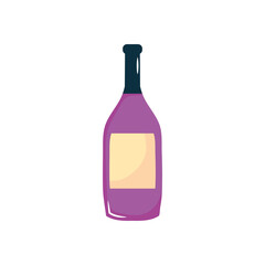 icon of wine bottle, flat style
