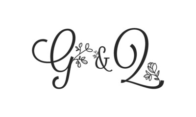 G&Q floral ornate letters wedding alphabet characters