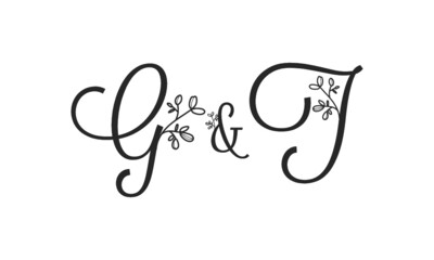 G&T floral ornate letters wedding alphabet characters
