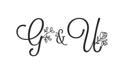 G&U floral ornate letters wedding alphabet characters