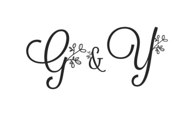 G&Y floral ornate letters wedding alphabet characters