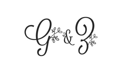 G&Z floral ornate letters wedding alphabet characters