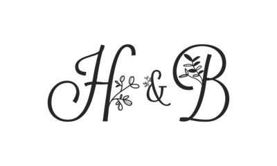 H&B floral ornate letters wedding alphabet characters