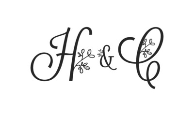 H&C floral ornate letters wedding alphabet characters