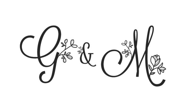 G&M floral ornate letters wedding alphabet characters