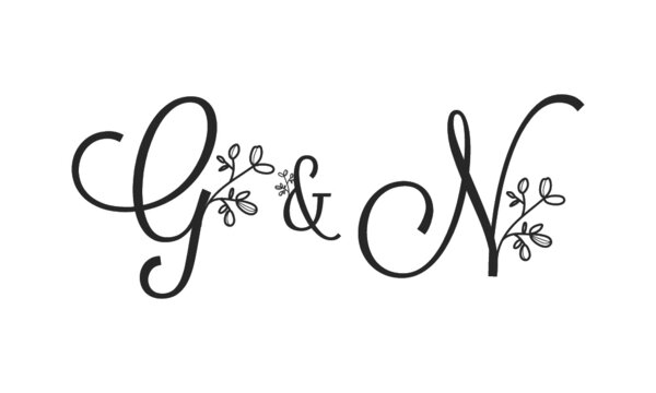 G&N floral ornate letters wedding alphabet characters