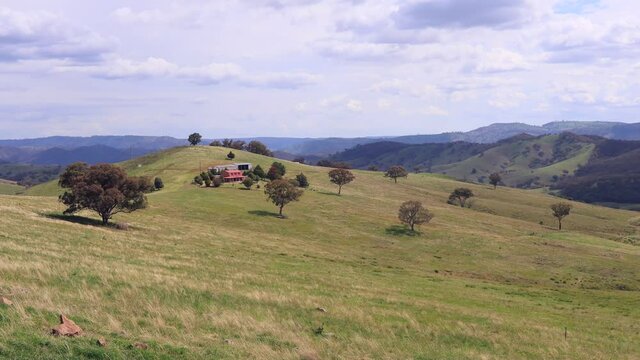 Sofala agriculture farms and grazing hills of Australia Central West NSW &ndash; 4k.
