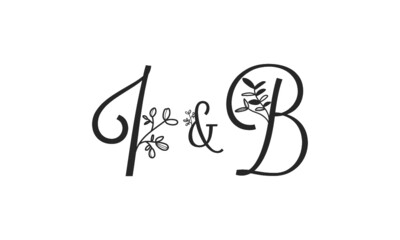 I&B floral ornate letters wedding alphabet characters